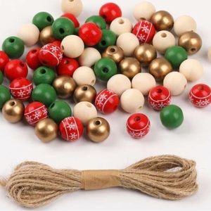 Christmas Wooden Garland DIY Beads